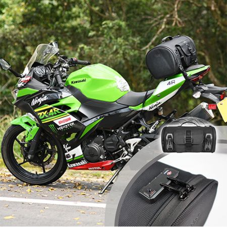 Round Rear Bag - Roll bag for Cruise Motorcycle and Motorcycle has sissy bar, backrest.